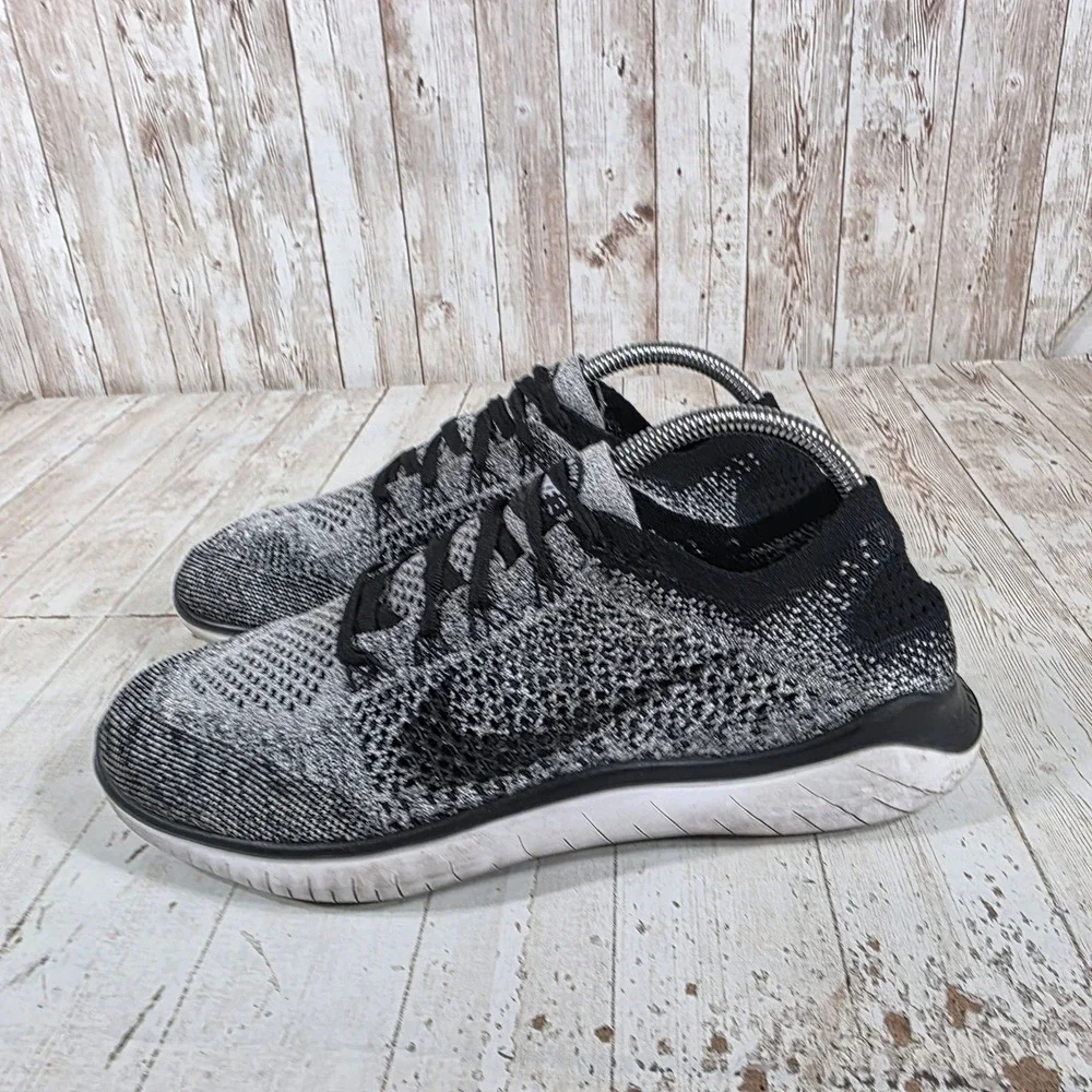 Nike Free RN Flyknit 2018 Womens Black White Running Shoes 942839-001